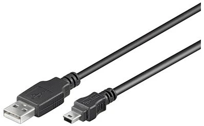 Kabelis USB PremiumCord USB-A - miniUSB 0.5 m Juodas (ku2m05a)