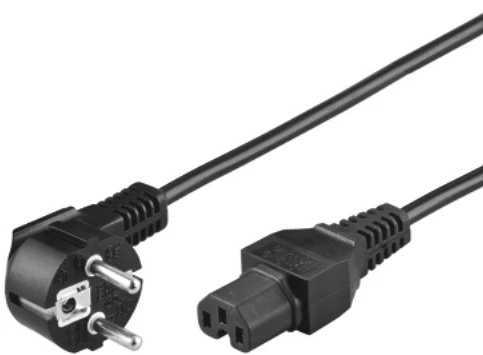 PremiumCord 230V maitinimo kabelis prie kompiuterio 2m IEC 320 C15 jungtis su grioveliu