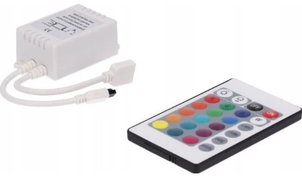 Prescot RGB LED juostų valdiklis su infraraudonųjų spindulių pulteliu 72W PR-RGB-72-24K-IR