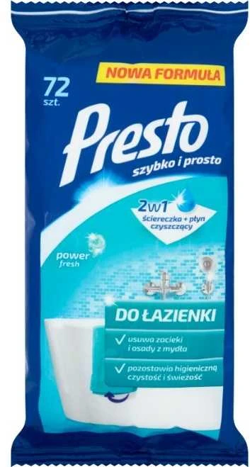 Presto Presto drėgnos servetėlės vonios kambariui, 72 vnt./vnt.