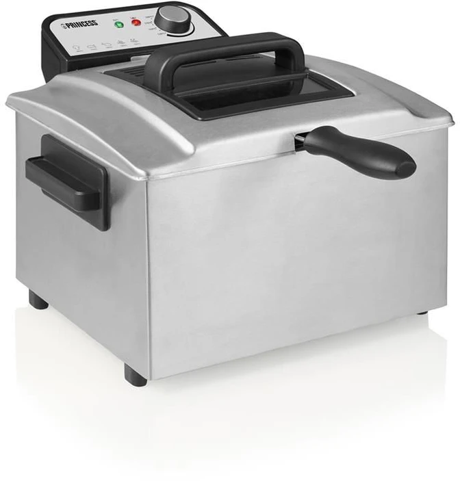 Princess 184090 pusiau profesionali gruzdintuvė 3270 W 5 L 1kg 190 °C, sidabrinė