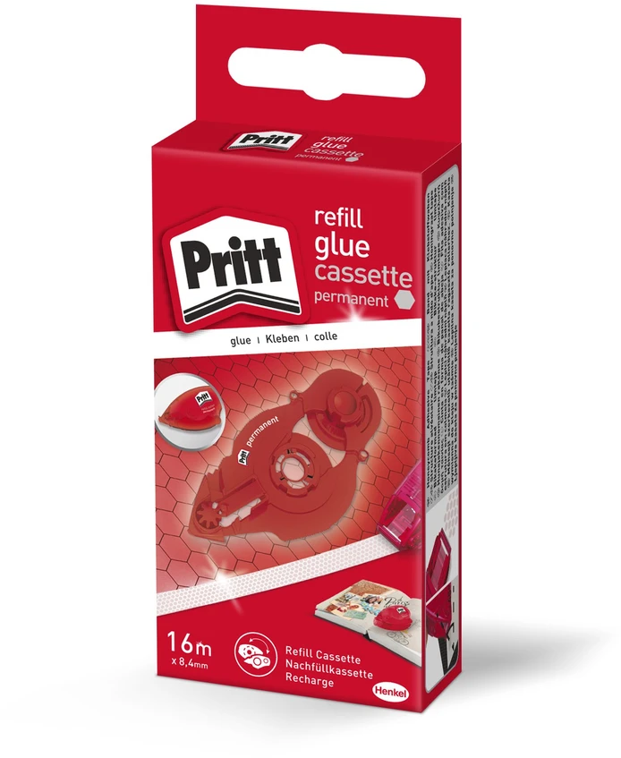 Pritt Nuolatinis juostinis klijai, permatomi, Henkel, papildymas, keičiama kasetė