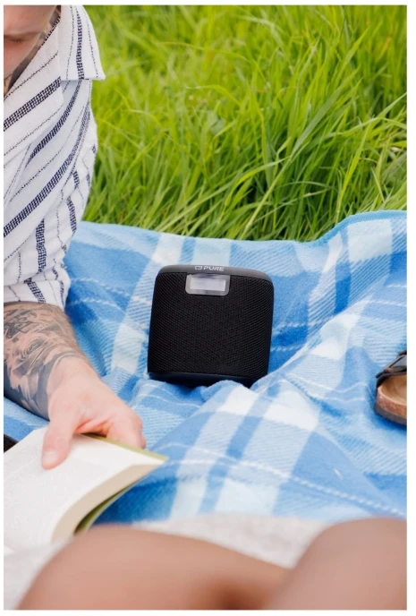 Pure Woodland Mini wasserdichter Outdoor-Lautsprecher mit FM/DAB+ Radio, juodas