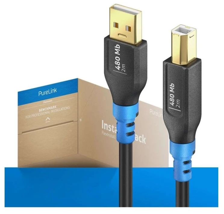 „PureLink FlexInstall“ USB-A–USB-B keitiklis, USB 2.0, 480 Mbps, 2,00 m – diegimo paketas, 30 vnt.