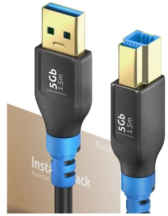 „PureLink FlexInstall“ USB-A–USB-B keitiklio laidas, USB 3.0, 5 Gbps, 1,50 m – diegimo rinkinys, 35 vnt.