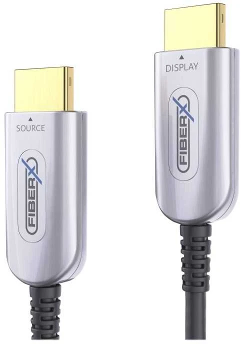 PureLink FiberX HDMI antgaliai su Source ir Display žymomis