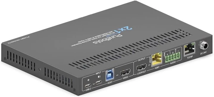 „PureLink PT-HDBT-1021KVM-TX“ | 2x1 perjungimo 3.0 KVM | 3840x2160 60Hz 4:4:4 HDBaseT 3.0 siųstuvas (Tx) | Diapazonas 70 m