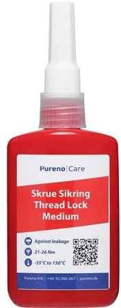 Pureno As „Pureno“ srieginis sandariklis 50 ml – naudojamas vidutinio stiprumo sandarinimui, kurio stiprumas yra 21–26 Nm.