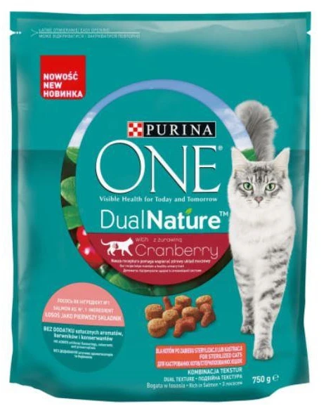 Purina Nestle ĖDAL SAUSAS KATĖMS ONE DUAL STERIL. 750G