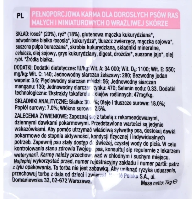Purina Nestle Šunų Maistas - Purina Pro Plan Suaugusiųjų 7 Kg Lašiša