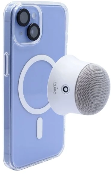 PURO Compact Mag Go garsiakalbis, nešiojamas stereo, suderinamas su MagSafe, baltas