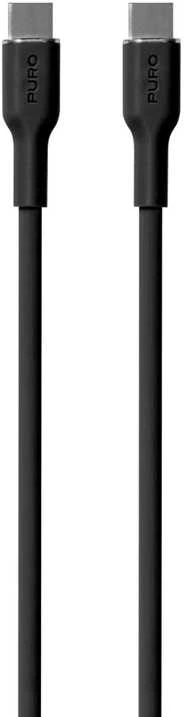PURO ICON Soft Cable - Kabelis USB-C do USB-C 1,5 m Juodas