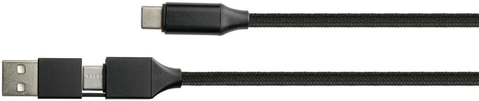 Kabelis USB PYTHON USB-A - USB-C 1 m Juodas (PY-USB002S)
