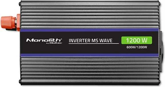 QOLTEC 51925 Monolitinis įtampos keitiklis 1200 MS Wave / 12V iki 230V / 600/1200W / USB