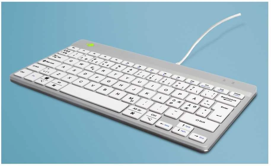 Klaviatūra R-GO Tools R-Go Tools Compact Break RGOCONDWDWH, Mini, Laidinis, USB, QWERTY, Baltas