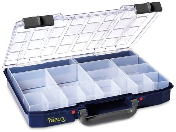 „raaco CarryLite 55 4x8-16“, mėlyna, polikarbonatas (PC), polipropilenas (PP), 337 mm, 278 mm, 57 mm, 948 g