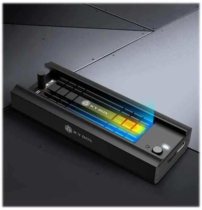 Icy Box RaidSonic ICYBOX IB-180MC-C31 M.2 NVMe ir SATA SSD prijungimo jungtis USB 3.2 Gen2