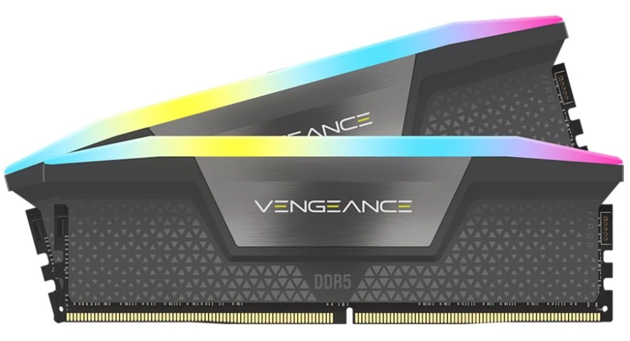 RAM „Corsair Vengeance RGB 64 GB (2 x 32 G) DDR5 atminties rinkinys, pilkas