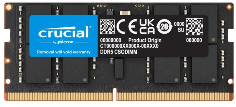 Nešiojamo kompiuterio atmintis Crucial Nešiojamojo kompiuterio atmintis DDR5 CSODIMM 32GB (1*32GB)/6400 CL52