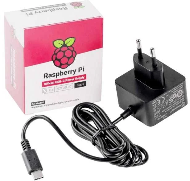 Raspberry Pi 27W USB-C maitinimo šaltinis – oficialus USB C maitinimo šaltinis 5.1V / 5A, skirtas Raspberry Pi 5 – juodas