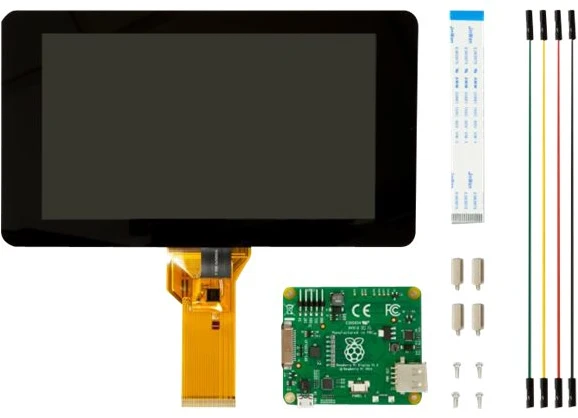 Raspberry Pi Pi priedai – 7 colių jutiklinis ekranas, ekranas, Raspberry Pi, Raspberry Pi, juodas, LCD, 17,8 cm (7")