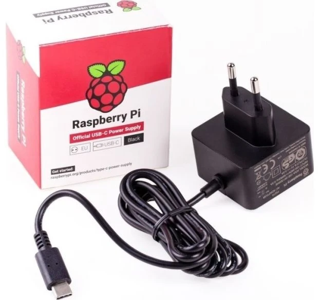 Raspberry Pi oficialus maitinimo šaltinis USB-C 5.1V 3A - Juodas