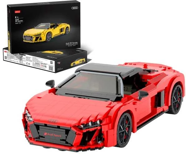 RASTAR 1:14 mastelio surenkamas automodelis AUDI R8 Spyder Bricks, 93800