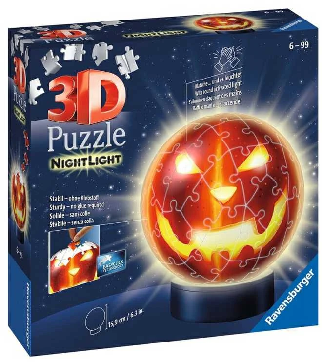 Ravensburger 3D Dėlionė 72 vnt. - Tamsoje šviečianti moliūgas