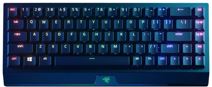 Belaidė 65% Klaviatūra Razer BlackWidow V3 Mini HyperSpeed su Razer Chroma RGB, Yellow Switch, US išdėstymas