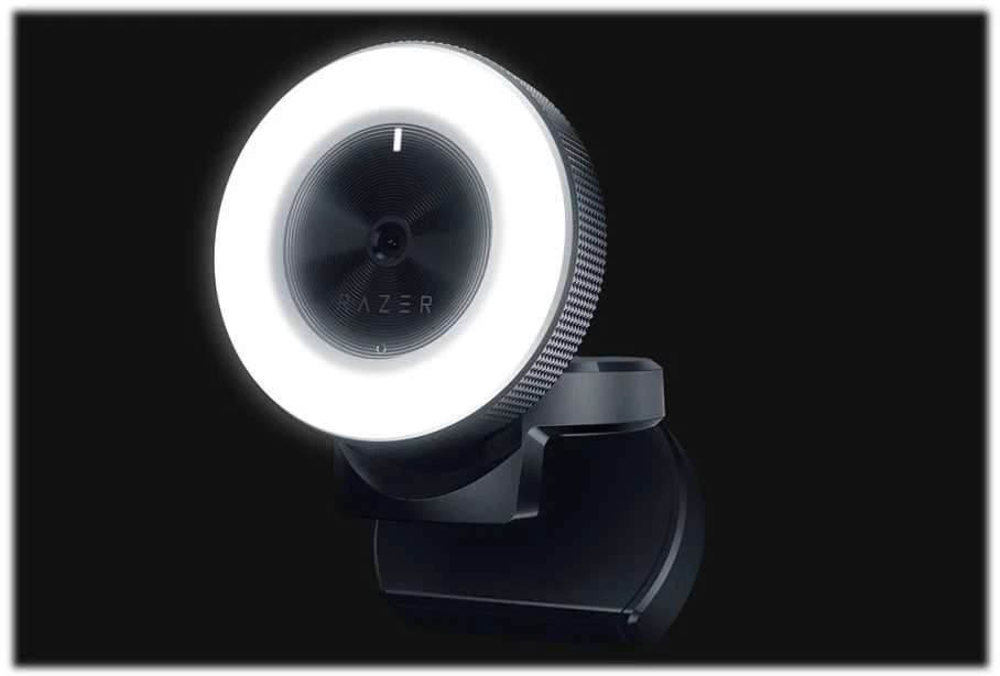 Internetinė kamera Razer Kiyo - Streaming Camera with Ring Lighting (USB Webcam, HD Video 720p, 60 FPS, Compatible with Open Broadcaster Software, Xsplit, Autofocus, Camera Clip, Tripod Connection) Juodas