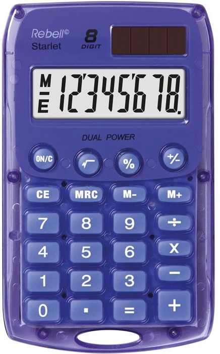 Rebell Calculator RE-STARLETV BX, violetinė, kišeninė, 8 vietos