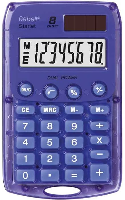 Rebell Calculator RE-STARLETV BX, violetinė, kišeninė, 8 vietos