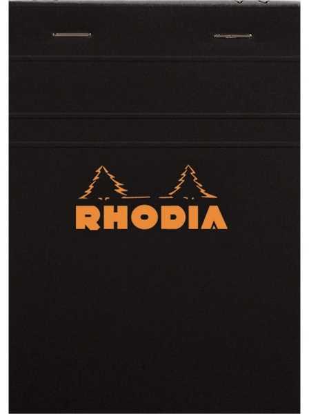 Reely Notesblok a6 linjeret rhodia 80 ark 80 g sort