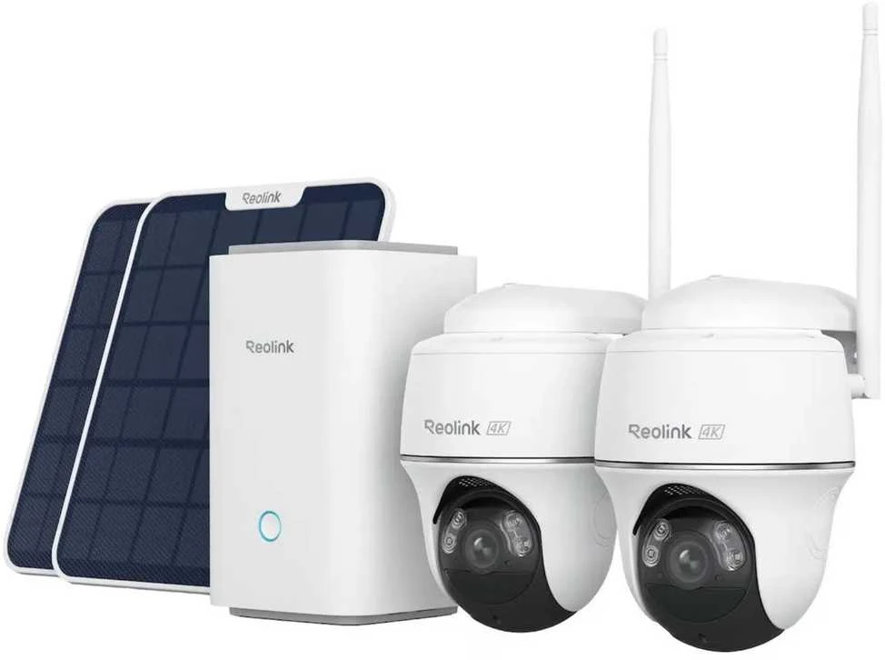 Reolink Home Hub Kit valvontajarjestelma, Home Hub + 2 x Argus PT Ultra aurinkopaneelilla