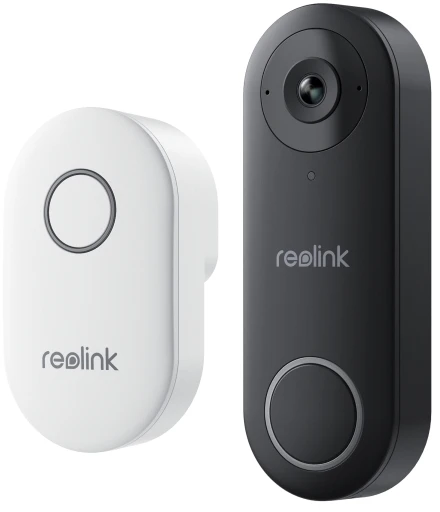 Reolink Juodas vaizdo durų skambutis WiFi (laidinis) + skambėjimo įrenginys 2K | 5MP | Laidinis