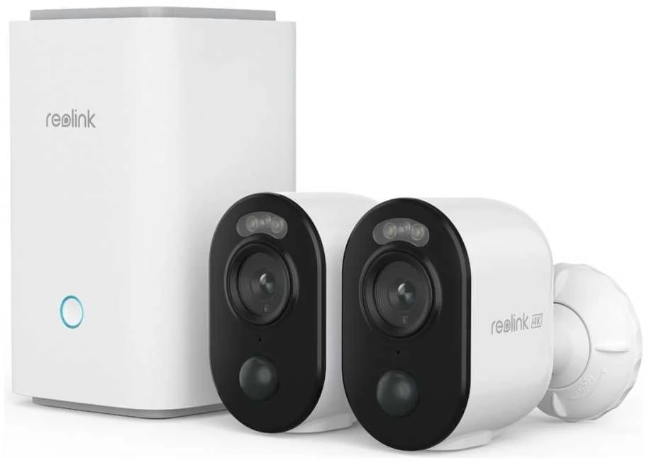 Reolink namų šakotuvas + 2x „Argus 3 Ultra“ su 64 GB 4K | 8 MP | Baterija | IP65