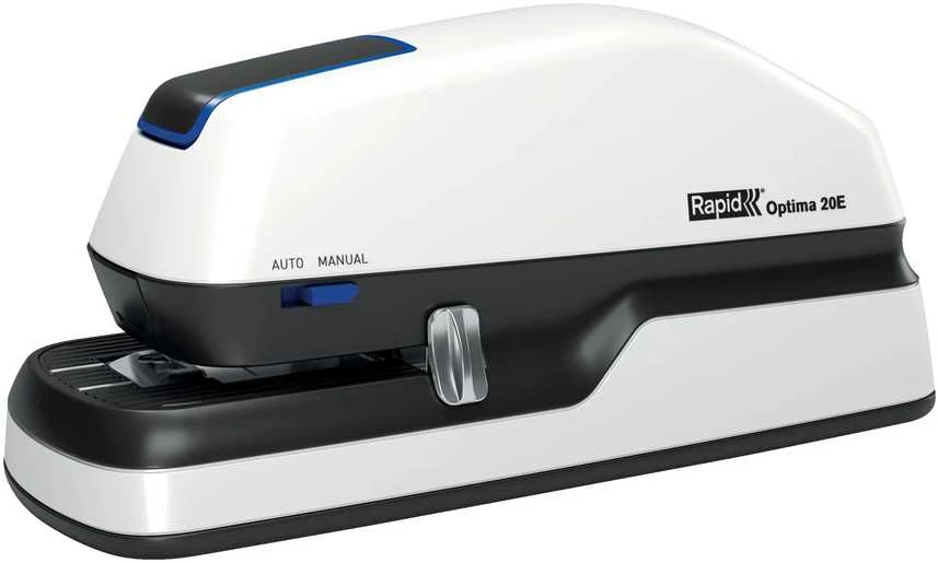 Rexel Zszywacz elektrinis Optima 20 Electric, wskaźnik zużycia, do 20 kartek, na baterię lub maitinimo šaltinis, sidabrinė ir-juoda