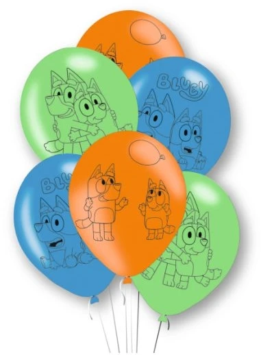Riethmuller Europe „Bluey Joke“ balionas, 6 dalių rinkinys, 11 colių (27,5 cm)