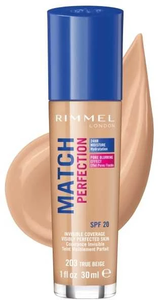 makiažo pagrindas Rimmel London Match Perfection Foundation 203 30ml