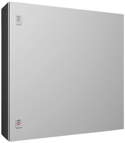 Rittal AX kompaktiškas korpusas 760x760x210 mm lakštinio plieno su montavimo plokšte viengulės durys 2 kumštelių spynos 1077 000