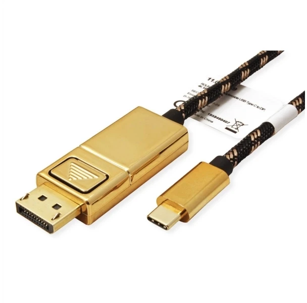 Roline Kabelis adapteris GOLD USB C tipas - DisplayPort, v1.2, M/M, 1 m
