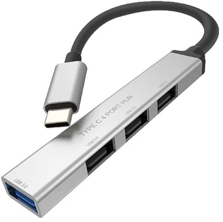 HUB USB Roline Koncentrator USB 3.2 Gen 1, 4-kierunkowy, kabelis połączeniowy typu C