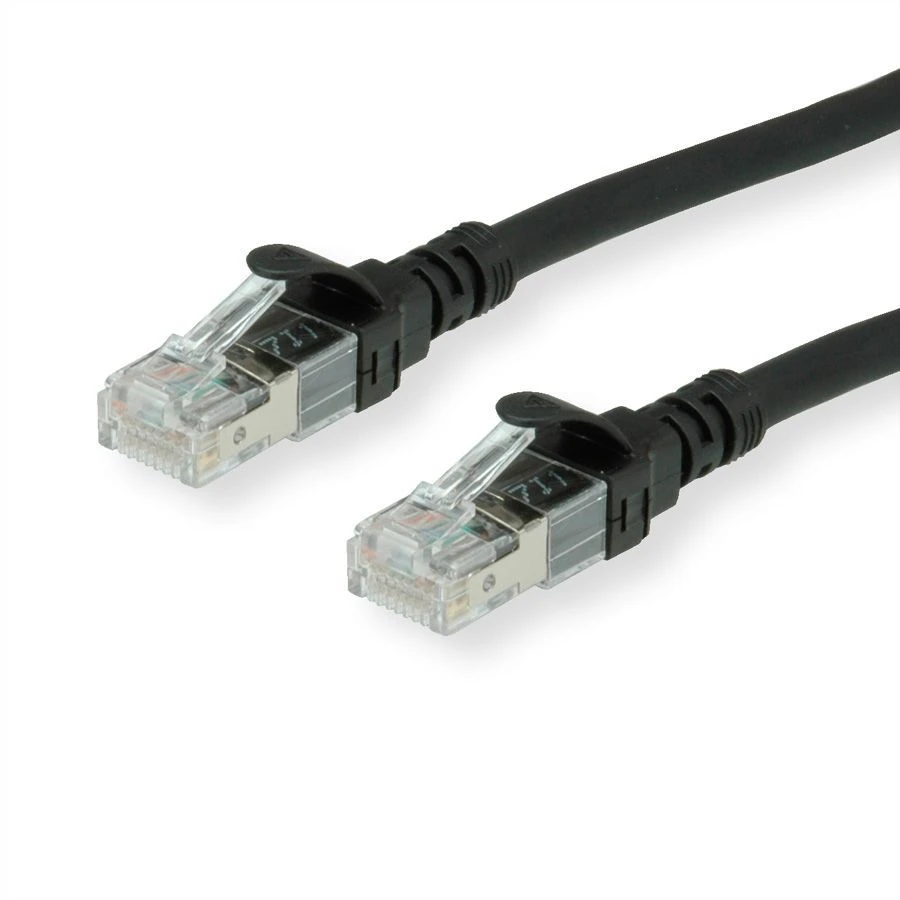 Roline ROLINE – Patch – Kabelis – RJ- 45 (M) iki RJ- 45 (M) – 2 m – SFTP, PiMF – CAT 6 – be halogenų, formos, suvytas – juodas (21.15.2652)
