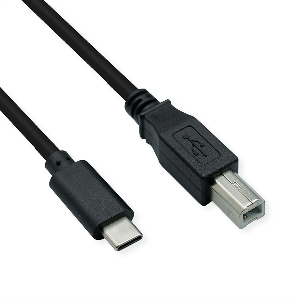 USB kabelis Roline USB-C - USB-B 1,8 m juodas (11.02.8336)