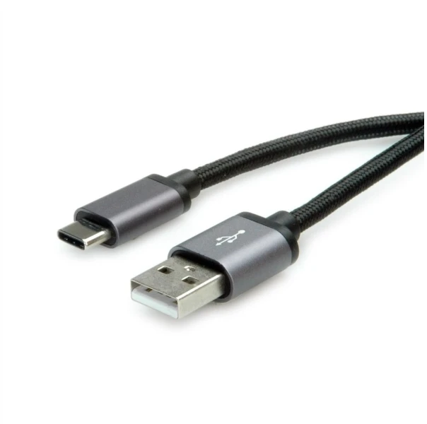 Kabelis USB Roline USB-A - USB-C 1.8 m Juodas (11.02.9028)