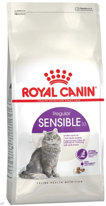 Royal Canin Sensible 33, Suaugusiems, Bet kokios veislės, Paukštiena, Ryžiai, 4kg, Su antioksidantais