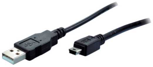S-Conn S/CONN 14-16035, 2 m, Mini USB B, USB A, USB 2.0, 0,48 Gbit/s, Juoda