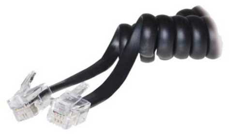 S-Conn S-Impuls spiralinis kabelis 4/4 (RJ10) į 4/4 (RJ10) juodas 4m (birus)