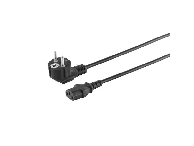 S-Conn Schuko maitinimo laidas kampinis - C13, 1,8 m, juodas