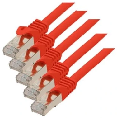 S-Conn S/CONN RJ45-RJ45, m-m, 0,25 m, 0,25 m, Cat7, S/FTP (S-STP), RJ-45, RJ-45, raudonas